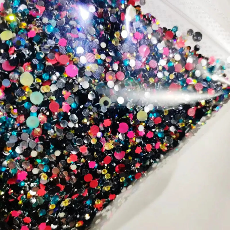 10,000PCS Mini Nail Rhinestones – Mixed Colours Glitter Crystal Stones Flatback Nail Charms