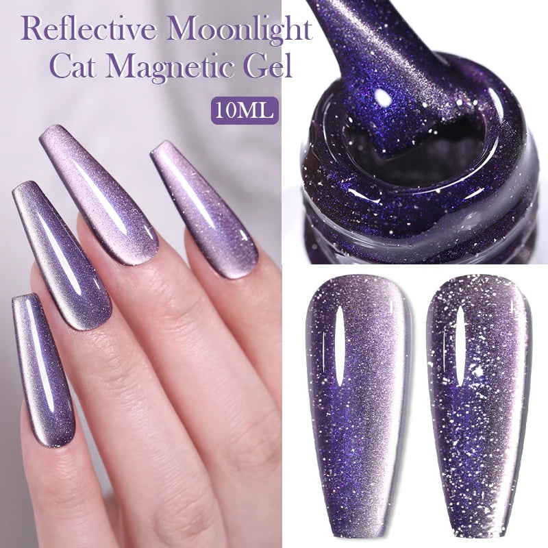 BORN PRETTY 10ml Purple Water Light Cat Magnetic Gel Polish – Soak Off UV LED Varnish