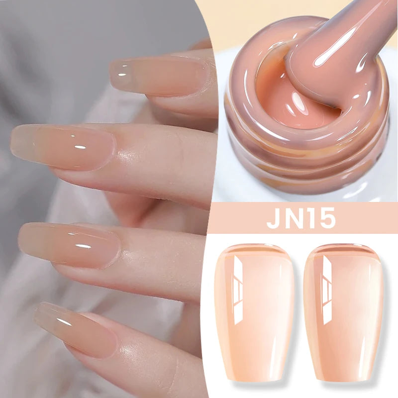 BORN PRETTY 10ml Milky White Jelly Nude Gel Nail Polish – White Translucent Soak Off Gel