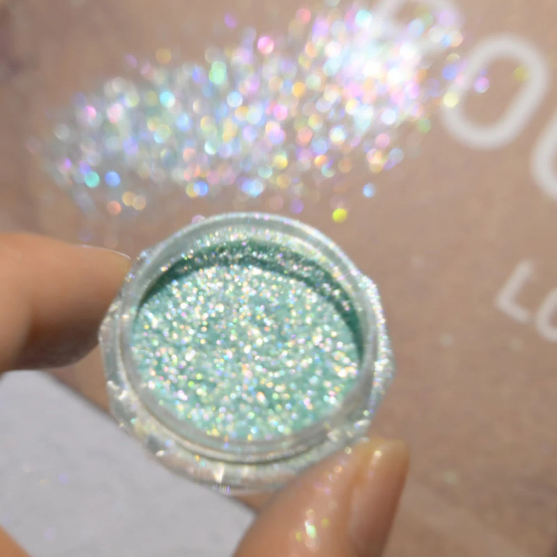 Gold Opal Nail Powder – Mermaid Glitter, Iridescent Chrome Flakes for Stunning Manicure Decorations