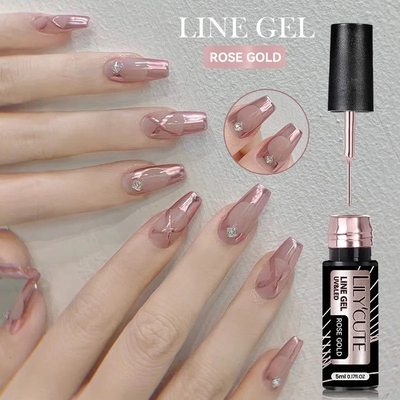 LILYCUTE 7ml Super Bright Metallic Gel Polish – Silver Mirror Effect