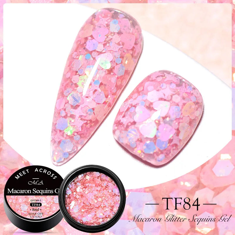 MEET ACROSS 5ml Pink Dried Flower Gel Nail Polish – Natural Flower Fairy Nail Art