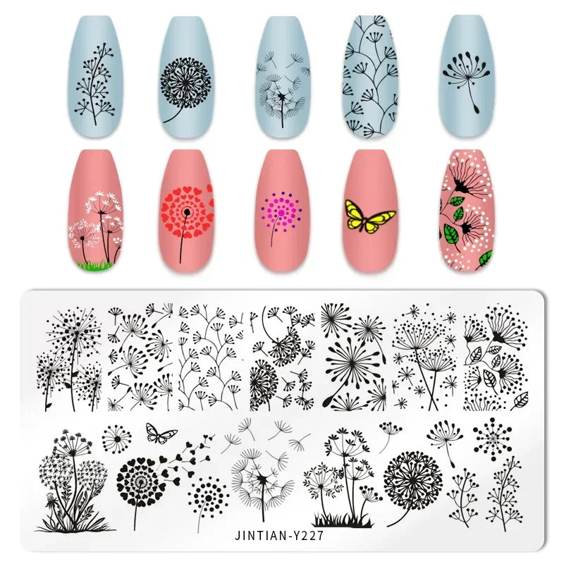 Nail Stamping Plates – Animal Prints, Letters, Hearts, Flowers & More – Stencil for Nail Art Designs