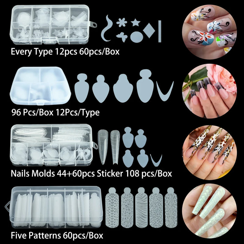 Reusable Silicone French Nail Forms – Box Packed Nail Mold System for Decals and Gel Manicure Tools