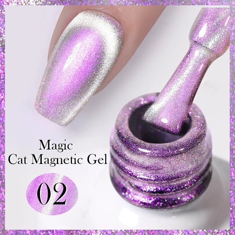 BORN PRETTY 10ml Purple Water Light Cat Magnetic Gel Polish – Soak Off UV LED Varnish