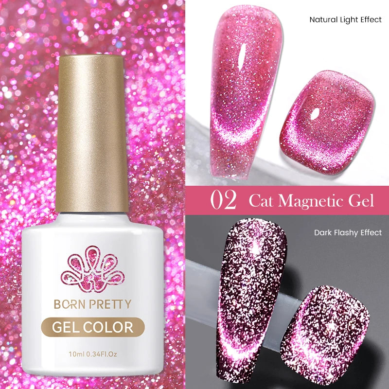 BORN PRETTY 10ml Purple Water Light Cat Magnetic Gel Polish – Soak Off UV LED Varnish