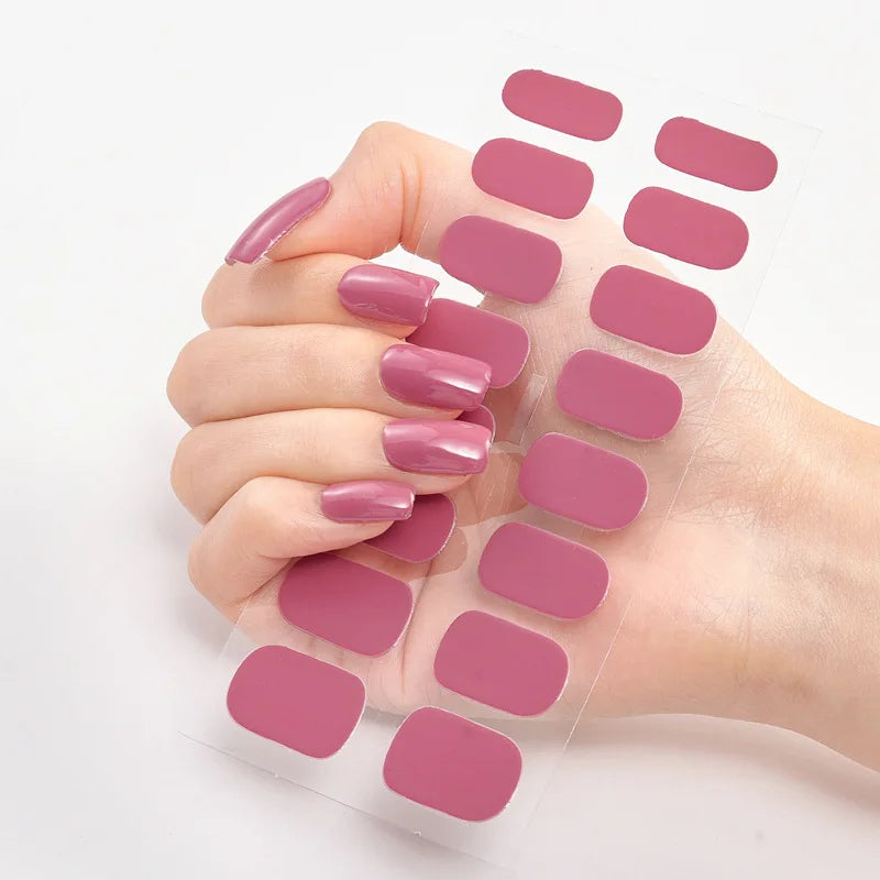 Full Cover Gel Nail Wraps – Easy Adhesive Press-On Nail Stickers in Various Colours