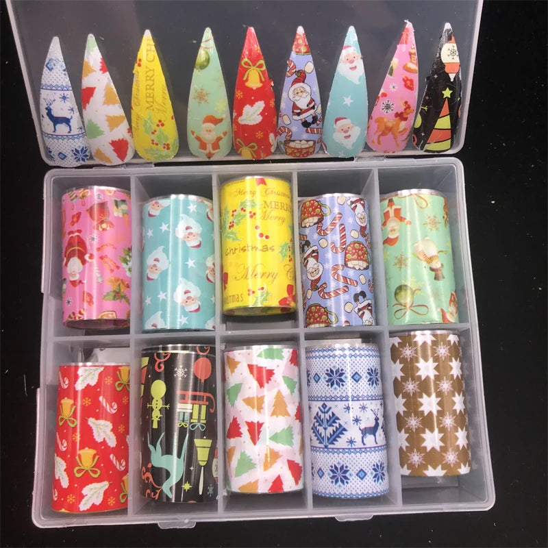 New Flower Nail Foils for Transfer Paper Stickers Floral Adhesive Fruit Nails Wraps Fish DIY Water