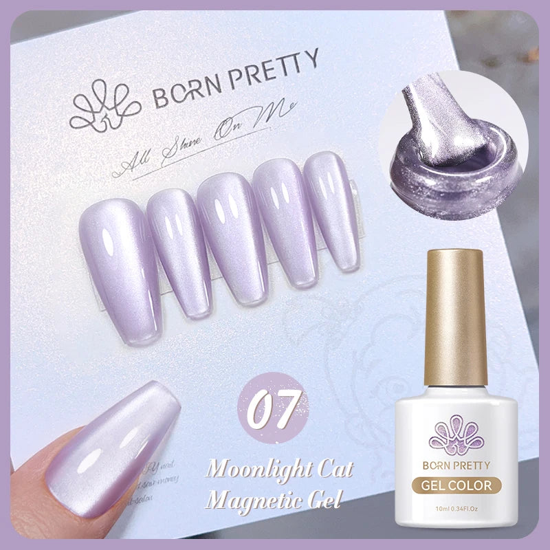 BORN PRETTY 10ml Purple Water Light Cat Magnetic Gel Polish – Soak Off UV LED Varnish