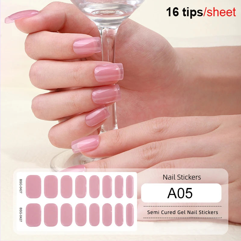 Harunouta Milky Jelly White Semi-Cured Gel Nail Wraps – 20 Tips