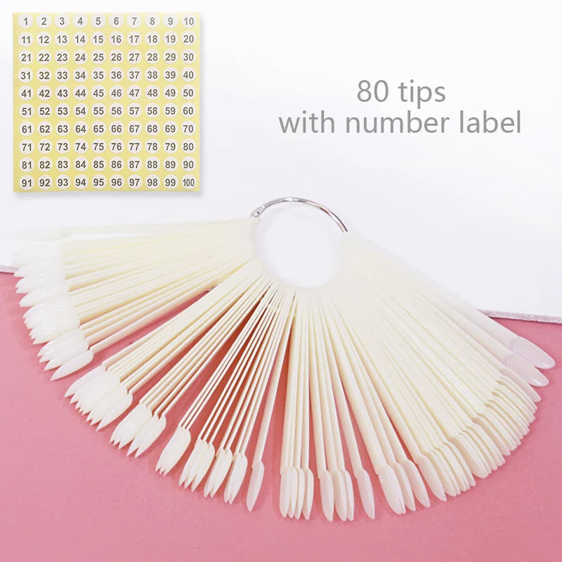 Nail Display Sticks – Clear Natural Swatch Tips for Gel Polish & Nail Art Practice