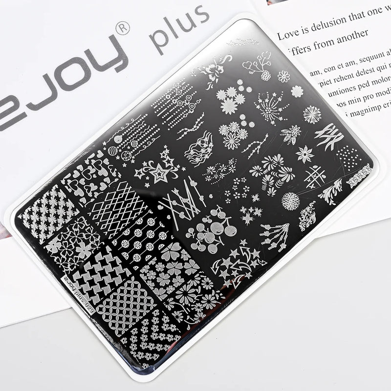 Large Geometry Nail Stamping Plate – Stainless Steel Template for Nail Art