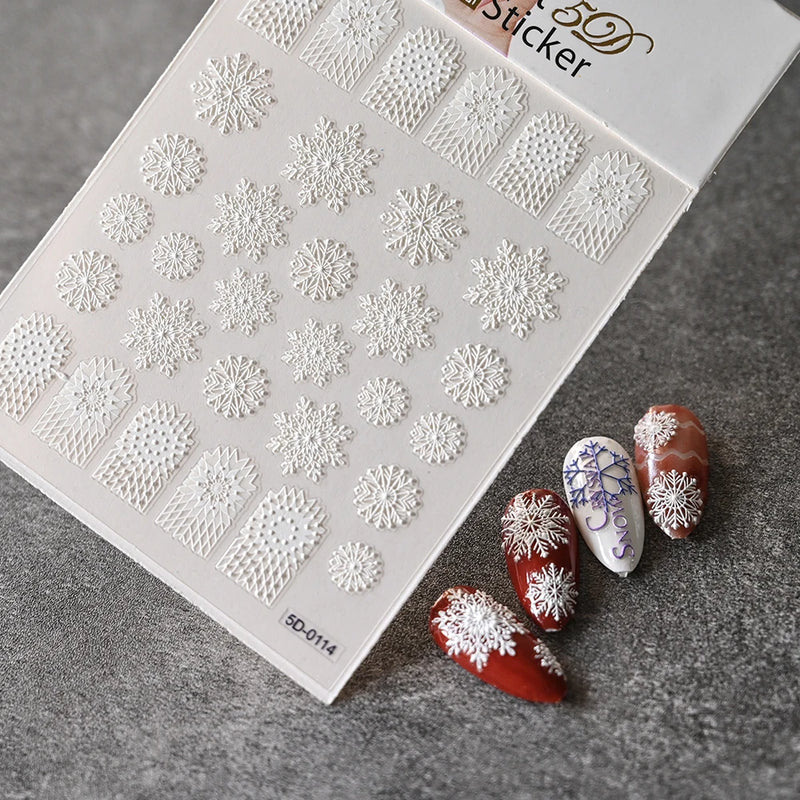 PC 3D Macaron Flower/Fruit Nail Charms Sticker - Embossed Designs Slider Decals