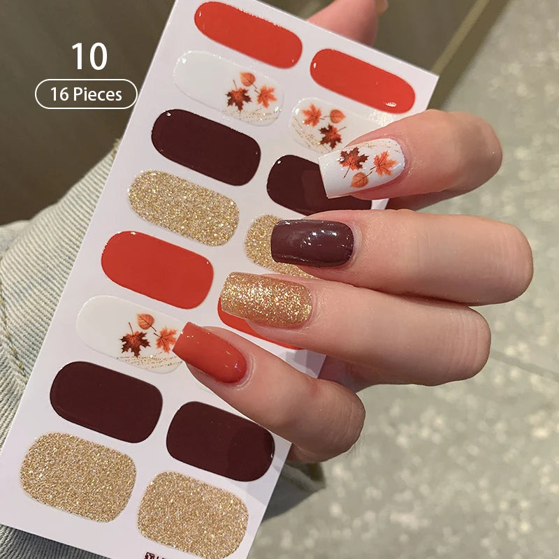 Pink Nude Full Cover Nail Stickers – Gradient Self-Adhesive Nail Wraps