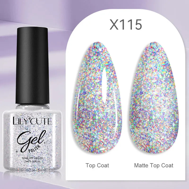 LILYCUTE 5ml Super Bright Metallic Painting Liner Gel – Silver & Holographic UV Gel & More Colours