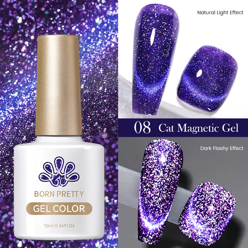 BORN PRETTY 10ml Silver Water Light Cat Magnetic Gel Nail Polish – Semi Permanent