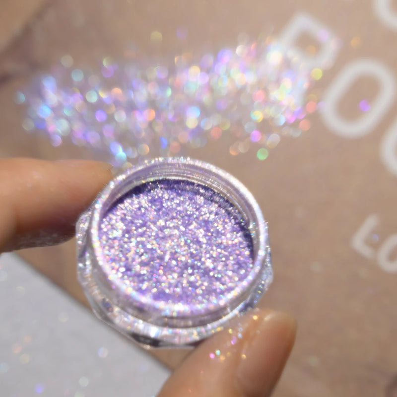 Gold Opal Nail Powder – Mermaid Glitter, Iridescent Chrome Flakes for Stunning Manicure Decorations