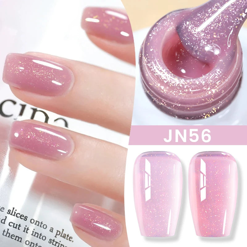 BORN PRETTY Jelly Nude Gel Nail Polish 10ml - Light Pink Peach Translucent UV Gel Varnish