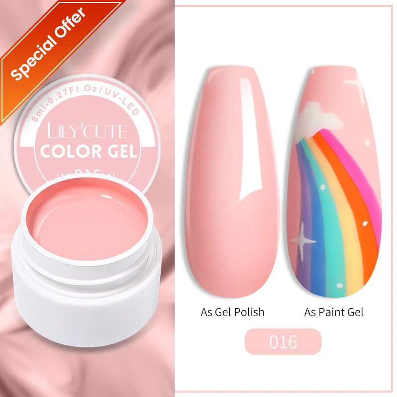 LILYCUTE 5ml Super Bright Metallic Painting Liner Gel – Silver & Holographic UV Gel & More Colours