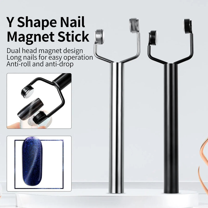 Y-Shaped Nail Art Magnet – 3-in-1 Cat Eye Effect Tool for UV Gel Polish, Strong Magnetic Nail Stick