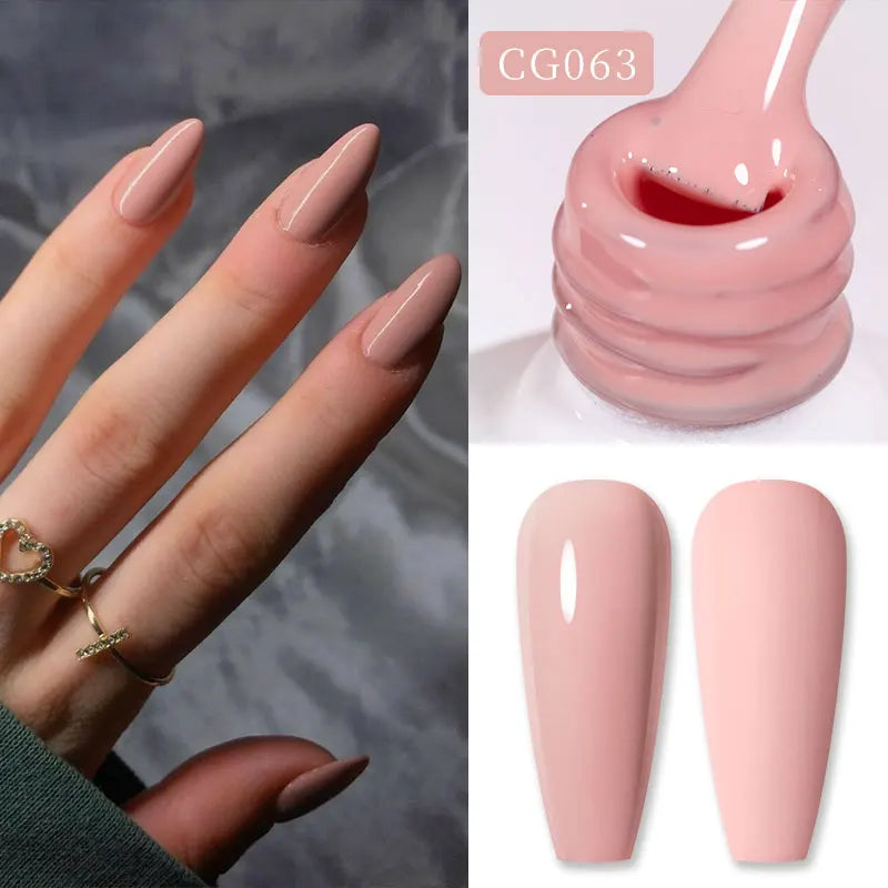 BORN PRETTY Jelly Nude Gel Nail Polish 10ml - Light Pink Peach Translucent UV Gel Varnish