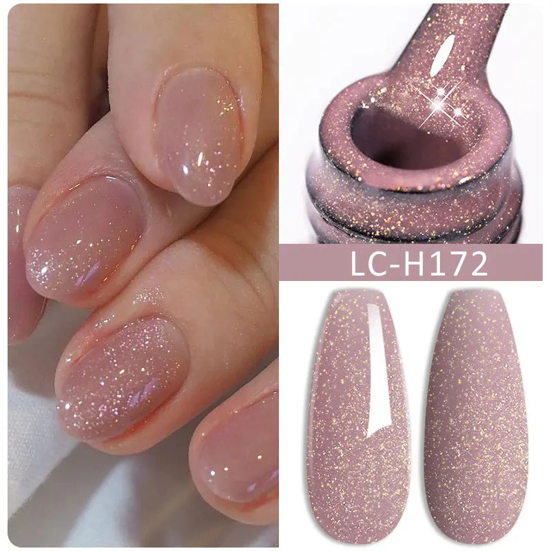 LILYCUTE 7ml Platinum Cat Eye Gel Polish – Rose Gold Foil Effect, Magnetic UV Gel for Nail Art