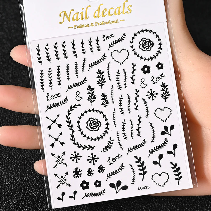 3D Gold Sun/Moon/Star Bronzing Nail Art Stickers – Gold & Silver Self-Adhesive Decals