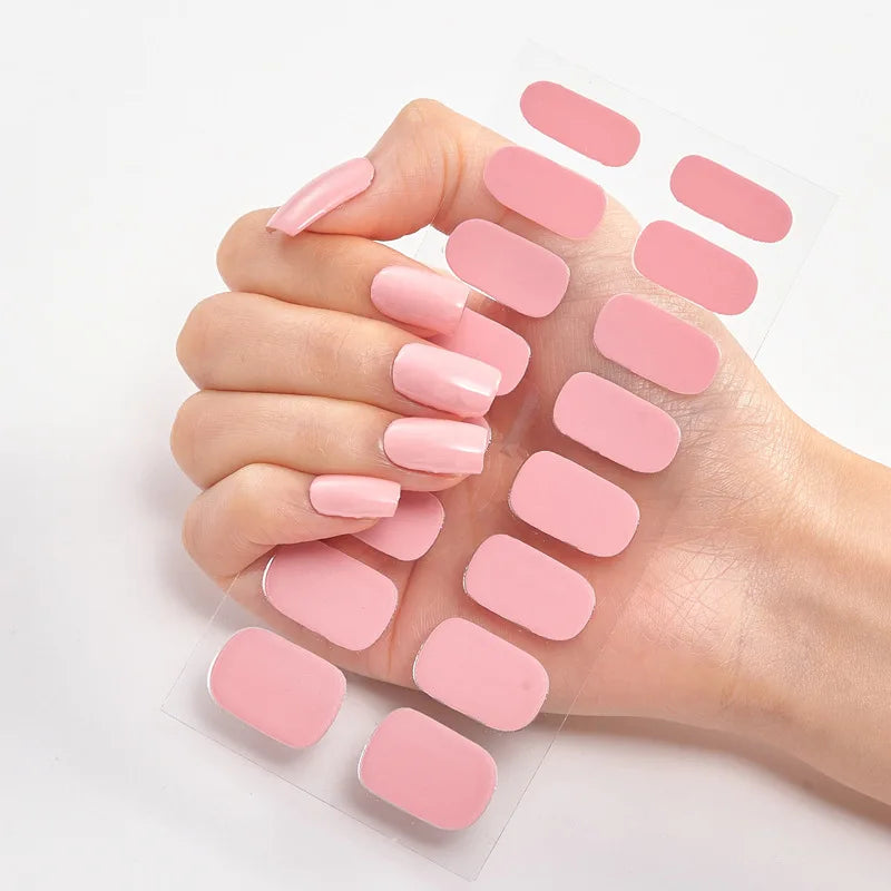 Full Cover Gel Nail Wraps – Easy Adhesive Press-On Nail Stickers in Various Colours