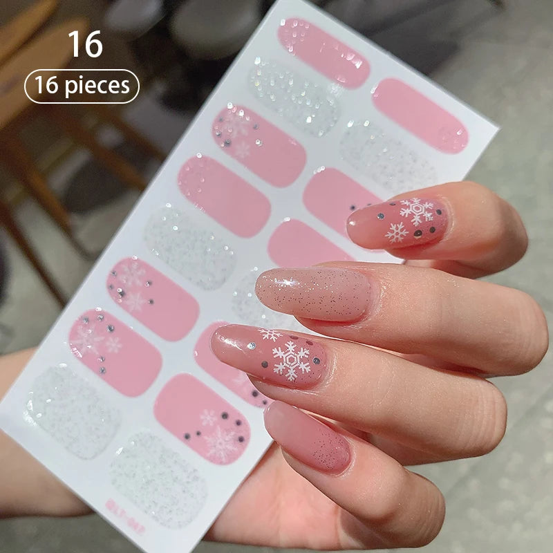 Pink Nude Full Cover Nail Stickers – Gradient Self-Adhesive Nail Wraps