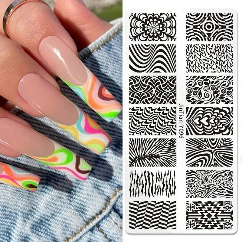 Nail Stamping Plates – Animal Prints, Letters, Hearts, Flowers & More – Stencil for Nail Art Designs