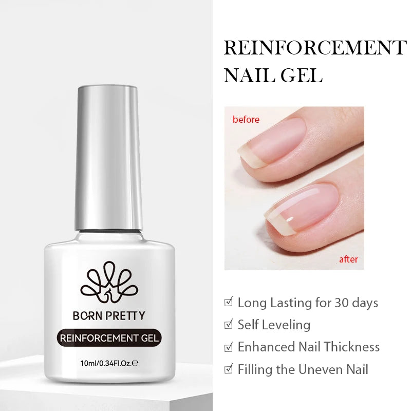 BORN PRETTY 10ml Milky White Jelly Nude Gel Nail Polish – White Translucent Soak Off Gel