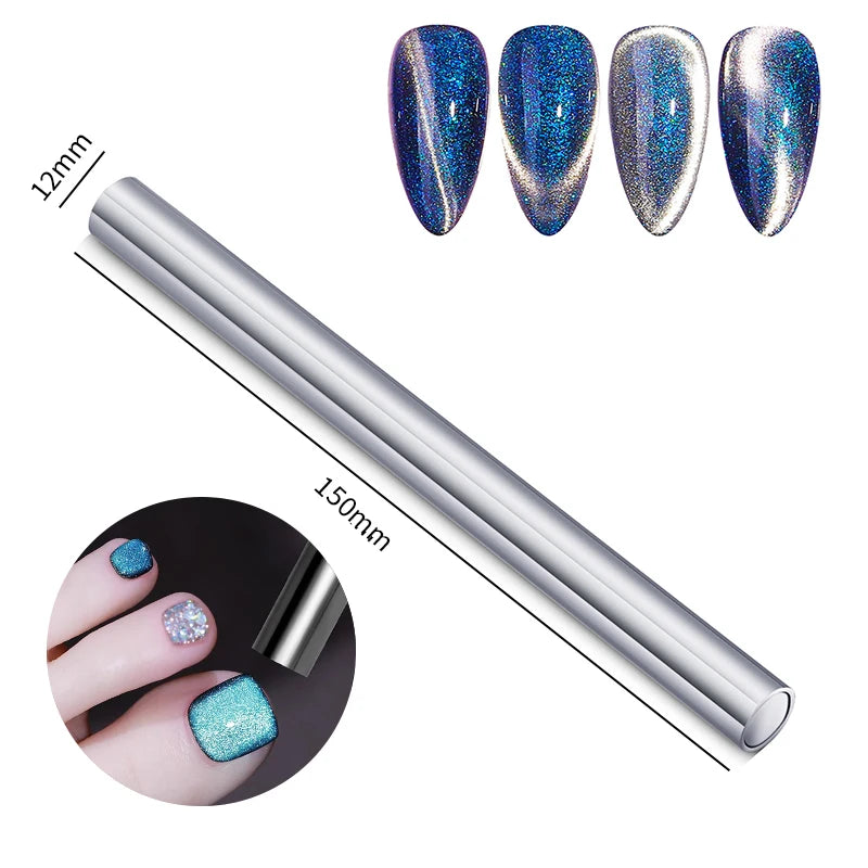 LILYCUTE 7ml Laser Cat Magnetic Gel Nail Polish – Blue Purple Gel Varnish for UV/LED Nail Art