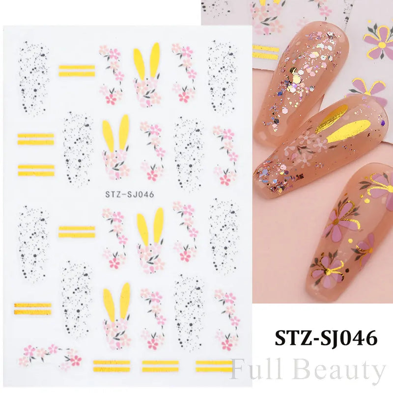 3D Nail Stickers – Self-Adhesive Nail Decals for DIY Manicure & Nail Art Decoration