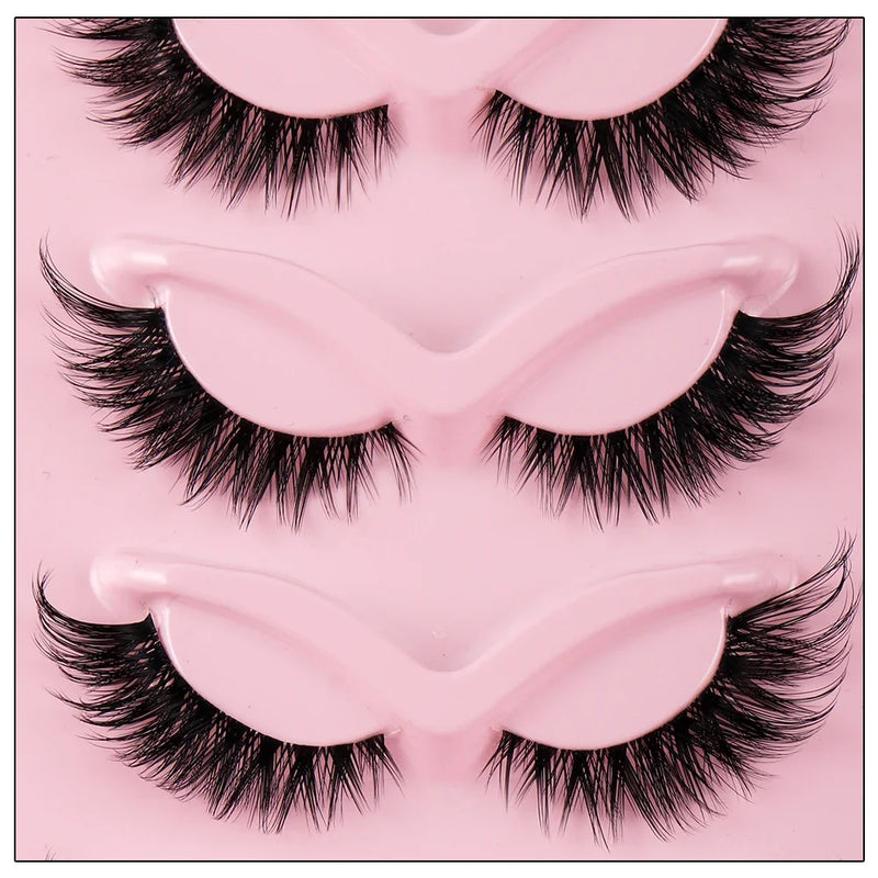 5 Pairs Cat Eye Faux Mink Lashes – Natural Winged Eyelashes