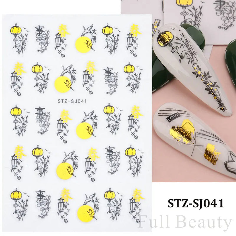 3D Nail Stickers – Self-Adhesive Nail Decals for DIY Manicure & Nail Art Decoration