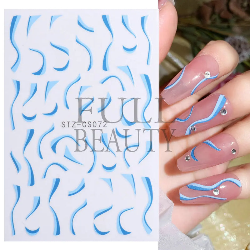 3D Nail Stickers – Self-Adhesive Nail Decals for DIY Manicure & Nail Art Decoration