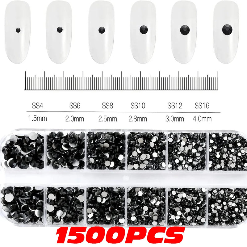 10,000PCS Mini Nail Rhinestones – Mixed Colours Glitter Crystal Stones Flatback Nail Charms