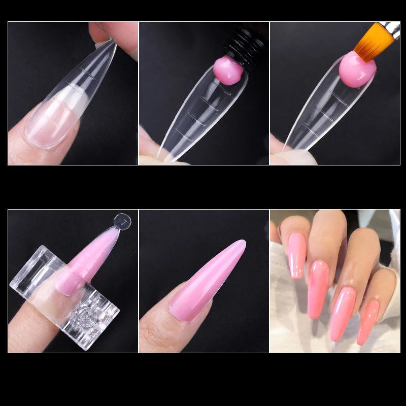 MISSCHEERING 120Pcs Transparent Fake Nails – Full Coverage Acrylic French Nail Tips