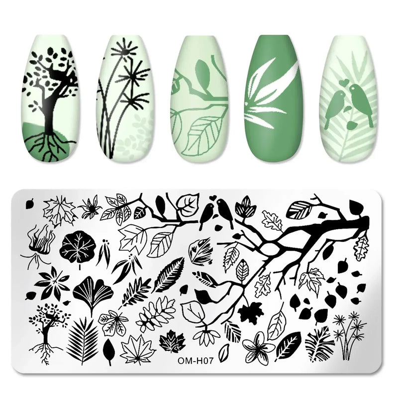 Nail Stamping Plates – Animal Prints, Letters, Hearts, Flowers & More – Stencil for Nail Art Designs