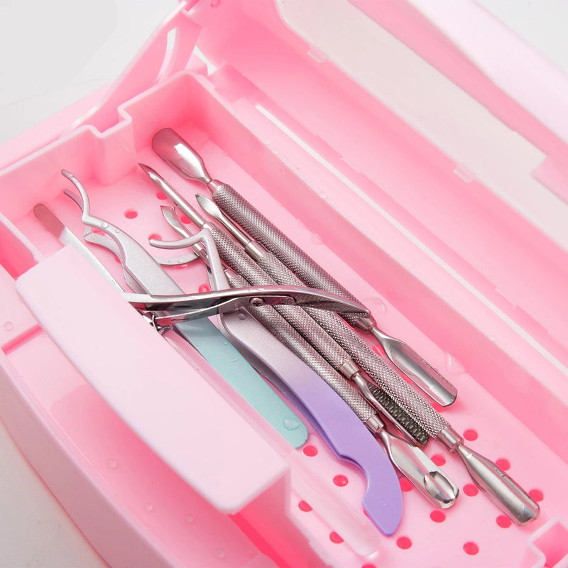 Manicure Tools Sterilizing Tray – Professional Nail Tool Disinfection & Storage Box