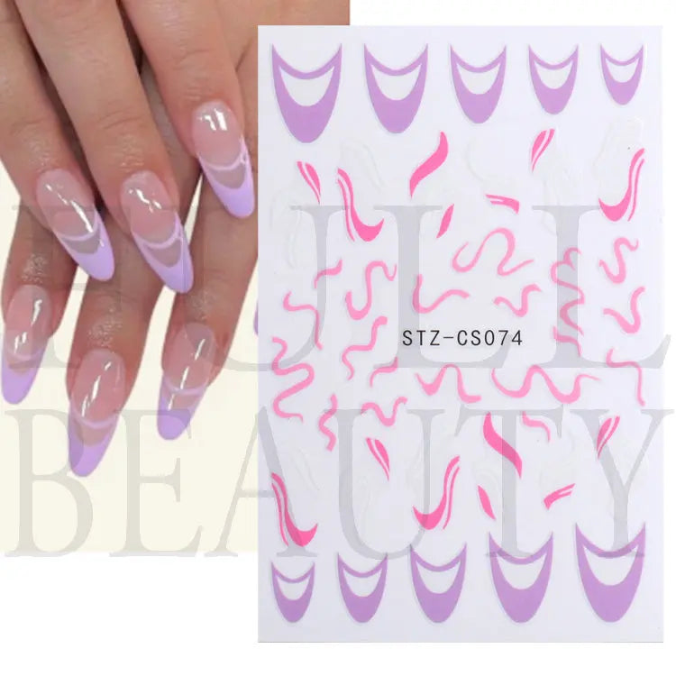 3D Nail Stickers – Self-Adhesive Nail Decals for DIY Manicure & Nail Art Decoration