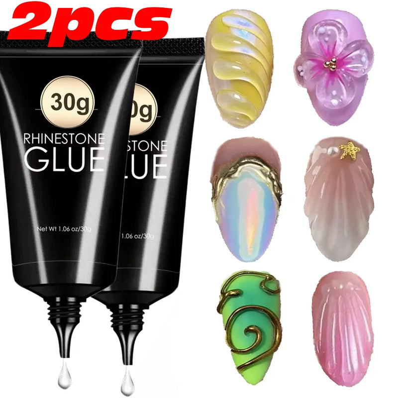 3D Nail Sculpting Clear Gel – 30g Moulding Gel for Nail Art, Embossed Candy Gel, Rhinestone Adhesive