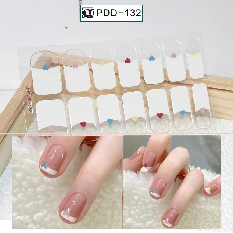 Full Cover Gel Nail Wraps – Easy Adhesive Press-On Nail Stickers in Various Colours