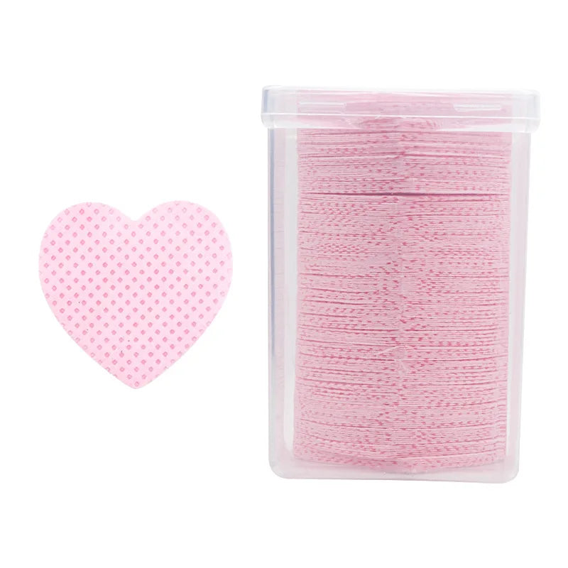 200PCS Eyelash Glue Remover Wipes – Lint-Free Cotton Pads for Lash Extension Glue Cleaning