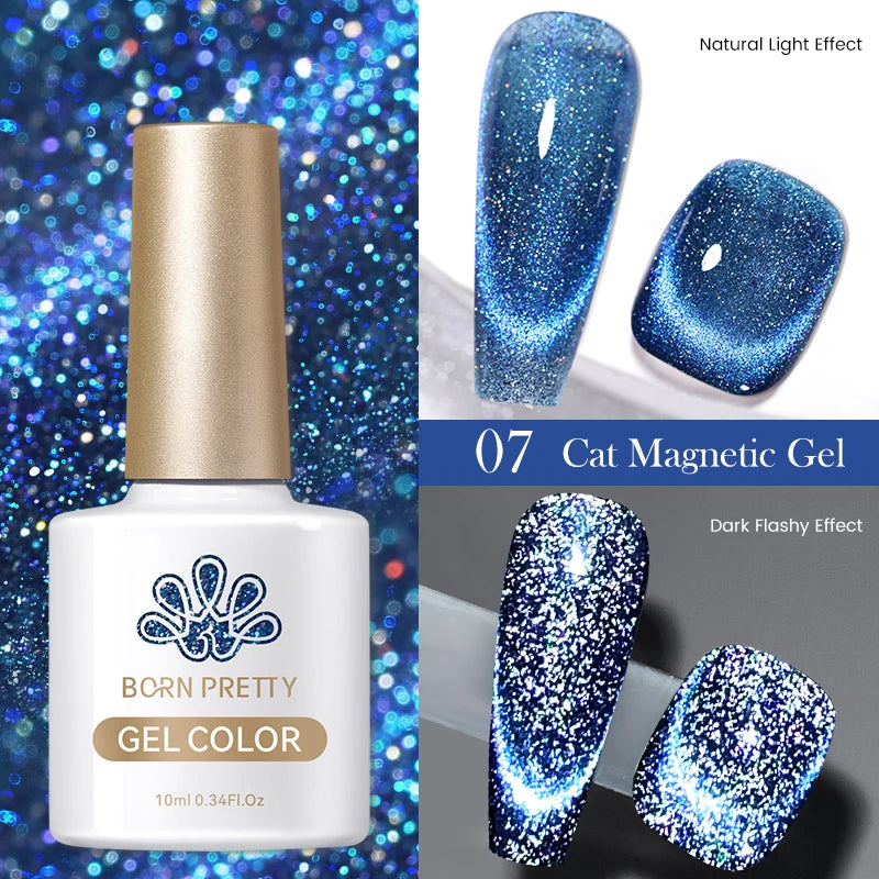 BORN PRETTY 10ml Silver Water Light Cat Magnetic Gel Nail Polish – Semi Permanent