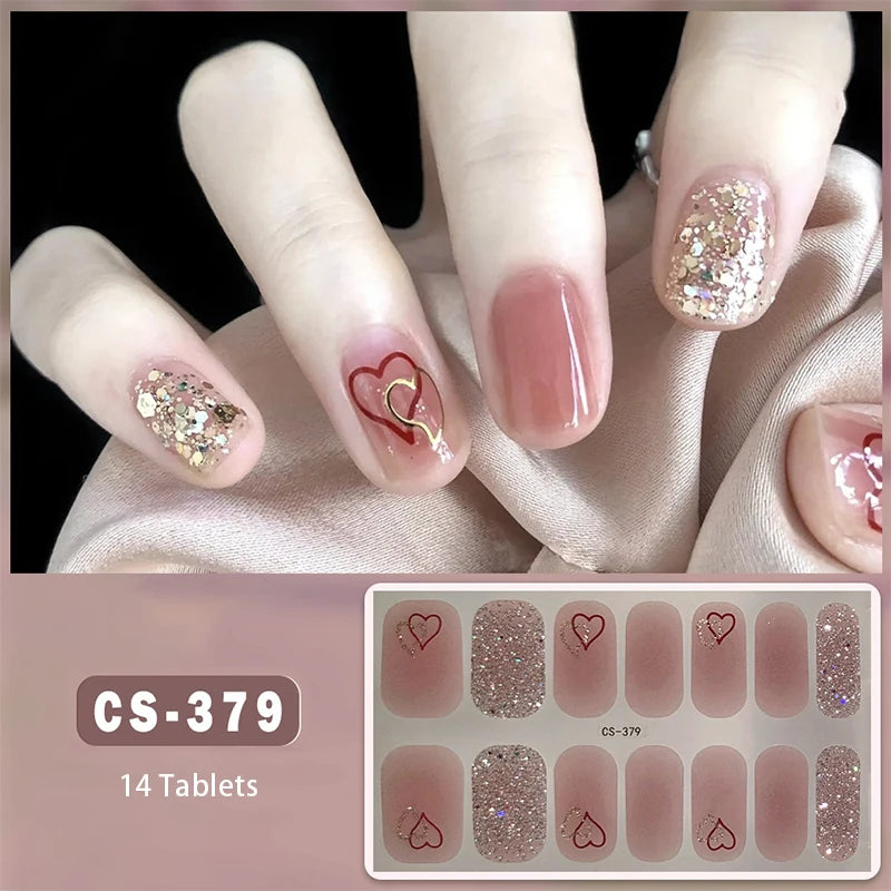 Full Cover Gel Nail Wraps – Easy Adhesive Press-On Nail Stickers in Various Colours