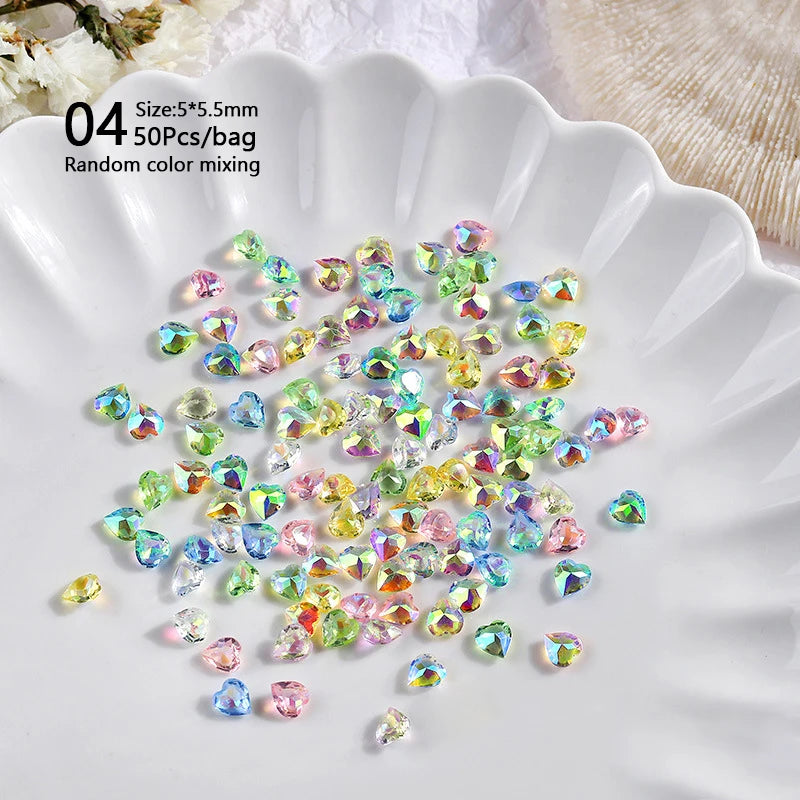 Mix Colour Jelly Ribbon Bowknot & Pearl Nail Charms – 3D Nail Art Decorations