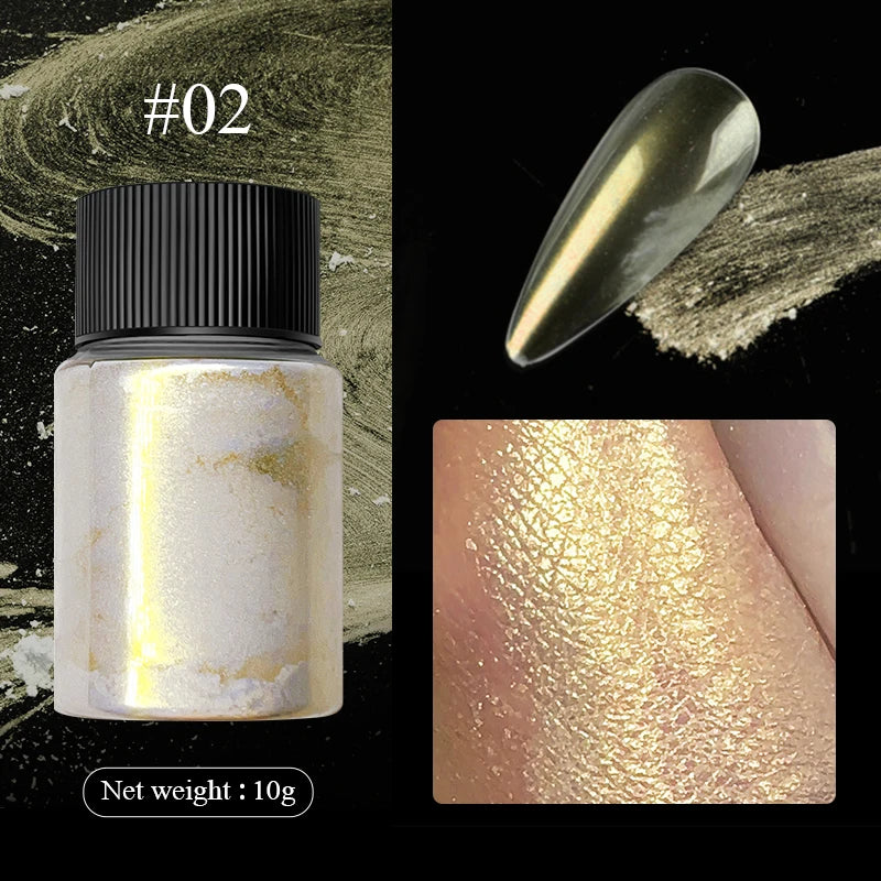 LILYCUTE Nail Mirror Glitter Powder – Metallic Chrome Dust for UV Gel Polish Nail Art