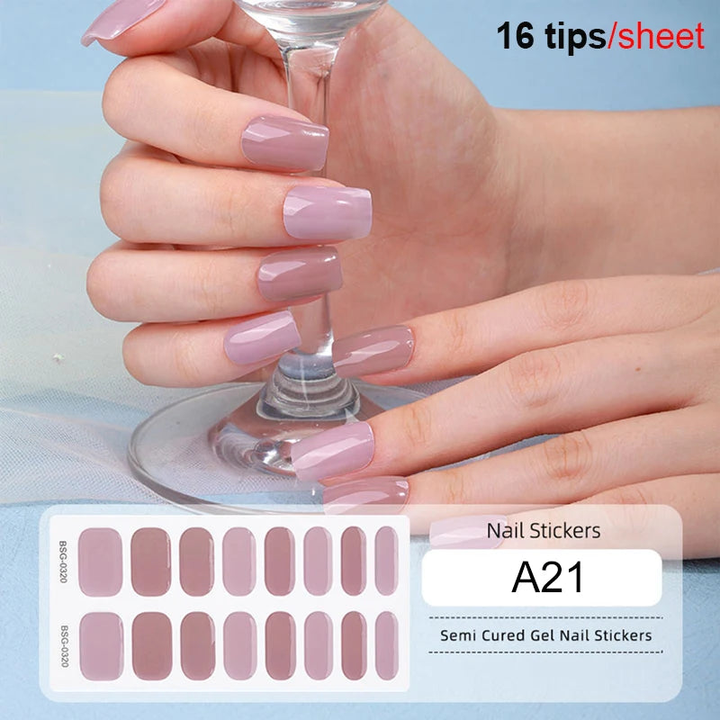 Harunouta Milky Jelly White Semi-Cured Gel Nail Wraps – 20 Tips