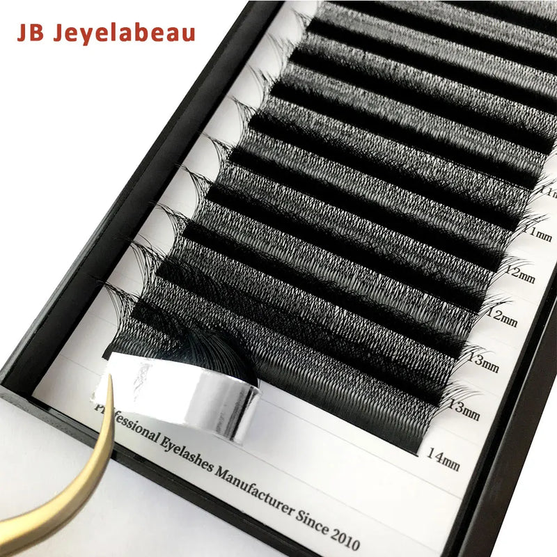 JB Jeyelabeau 3D-6D W Shape Premade Volume Fans – Soft, Natural Curl Eyelash Extensions